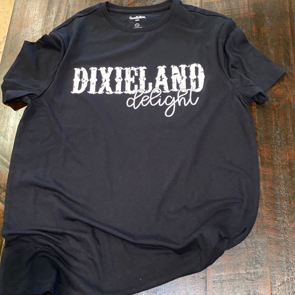 Black Tee with white Dixie Land delight